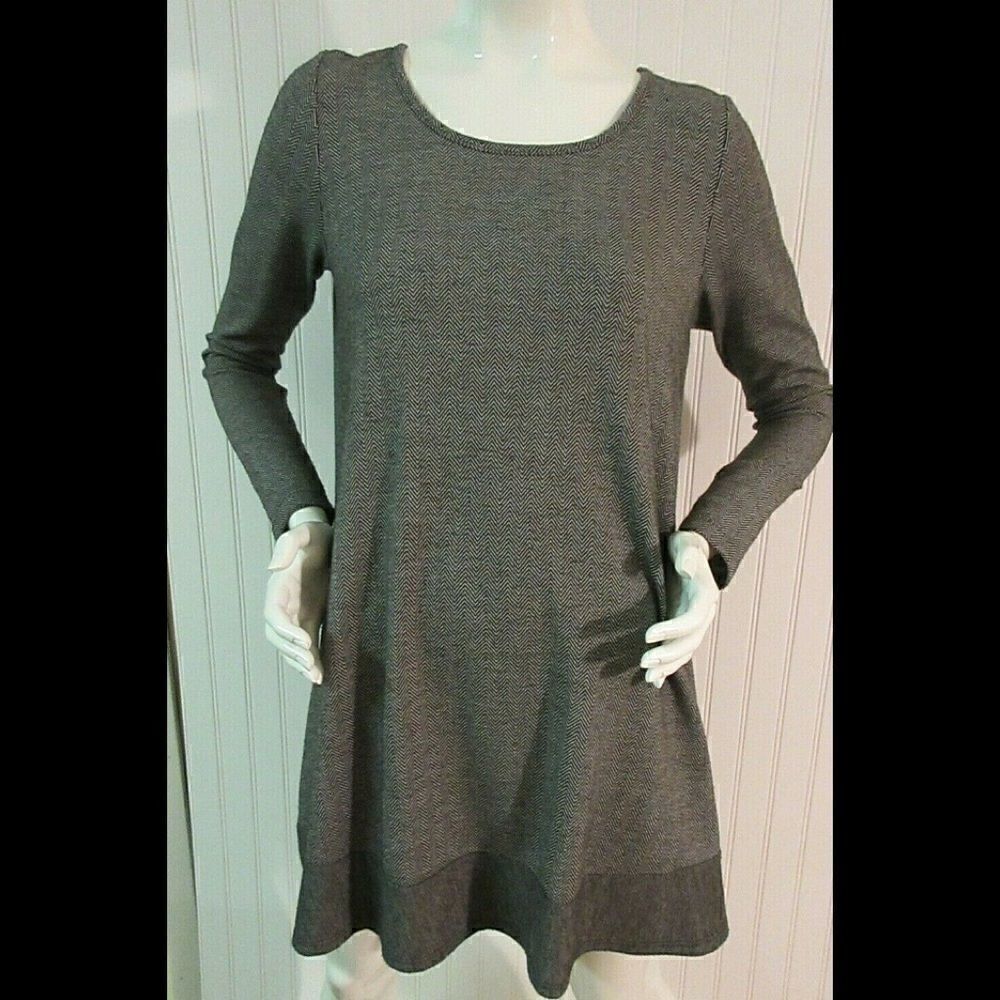 Puella tunic dress grays w/contrast hem sz S
